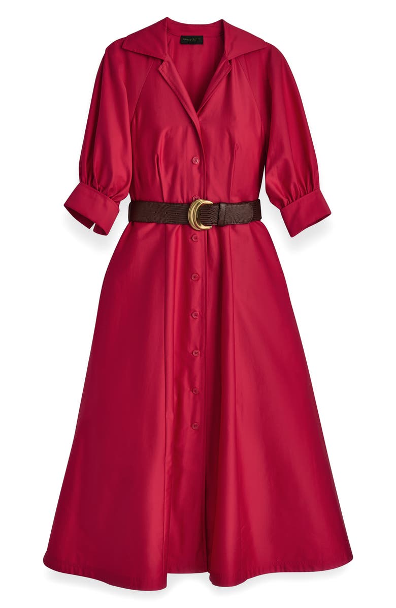 Donna Karan New York Cotton Sateen Midi Shirtdress, Alternate, color, Audacious