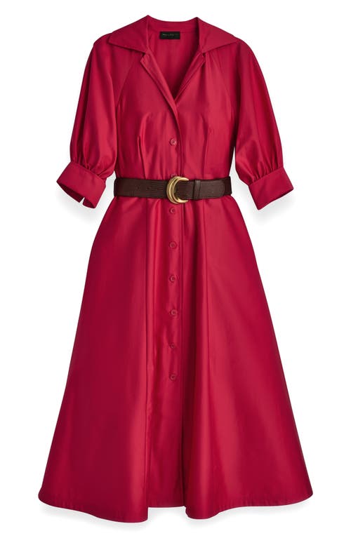 Donna Karan New York Cotton Sateen Midi Shirtdress In Audacious