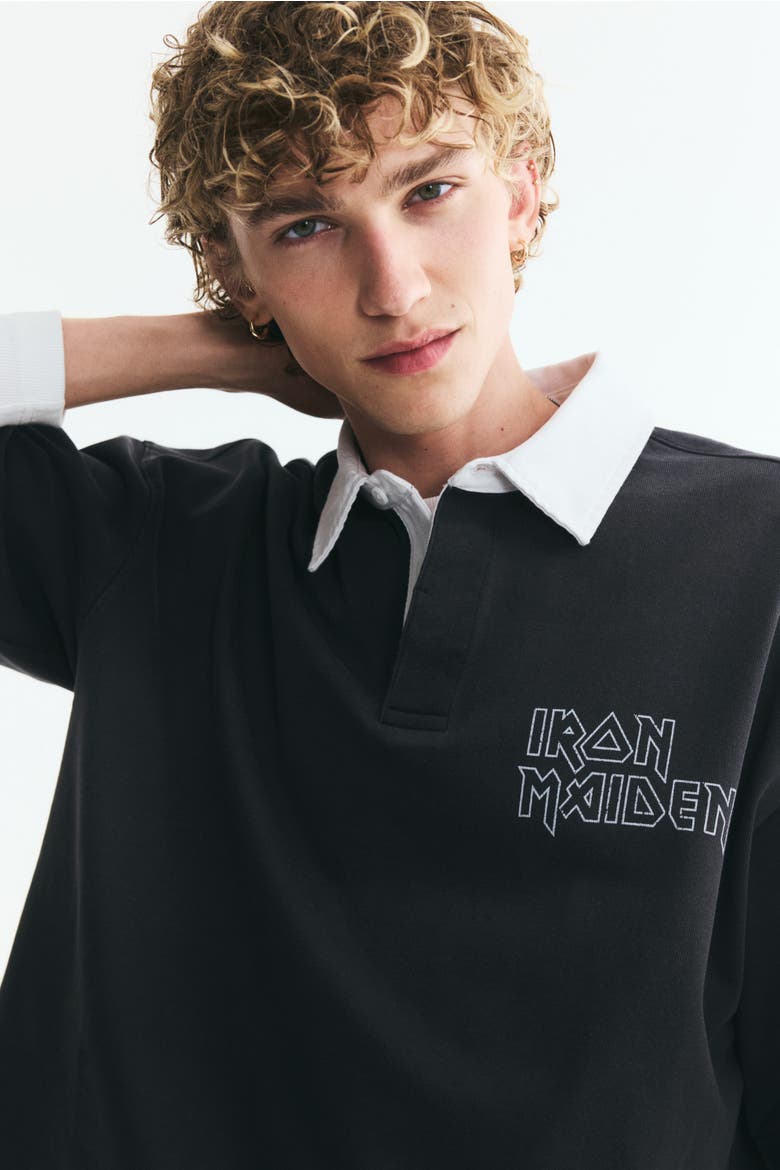 Relaxed-fit Polo Shirt, Alternate, color, Black/Iron Maiden