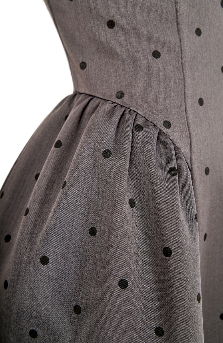 Endless Rose Polka Dot Square Neck Dress, Alternate, color, Grey