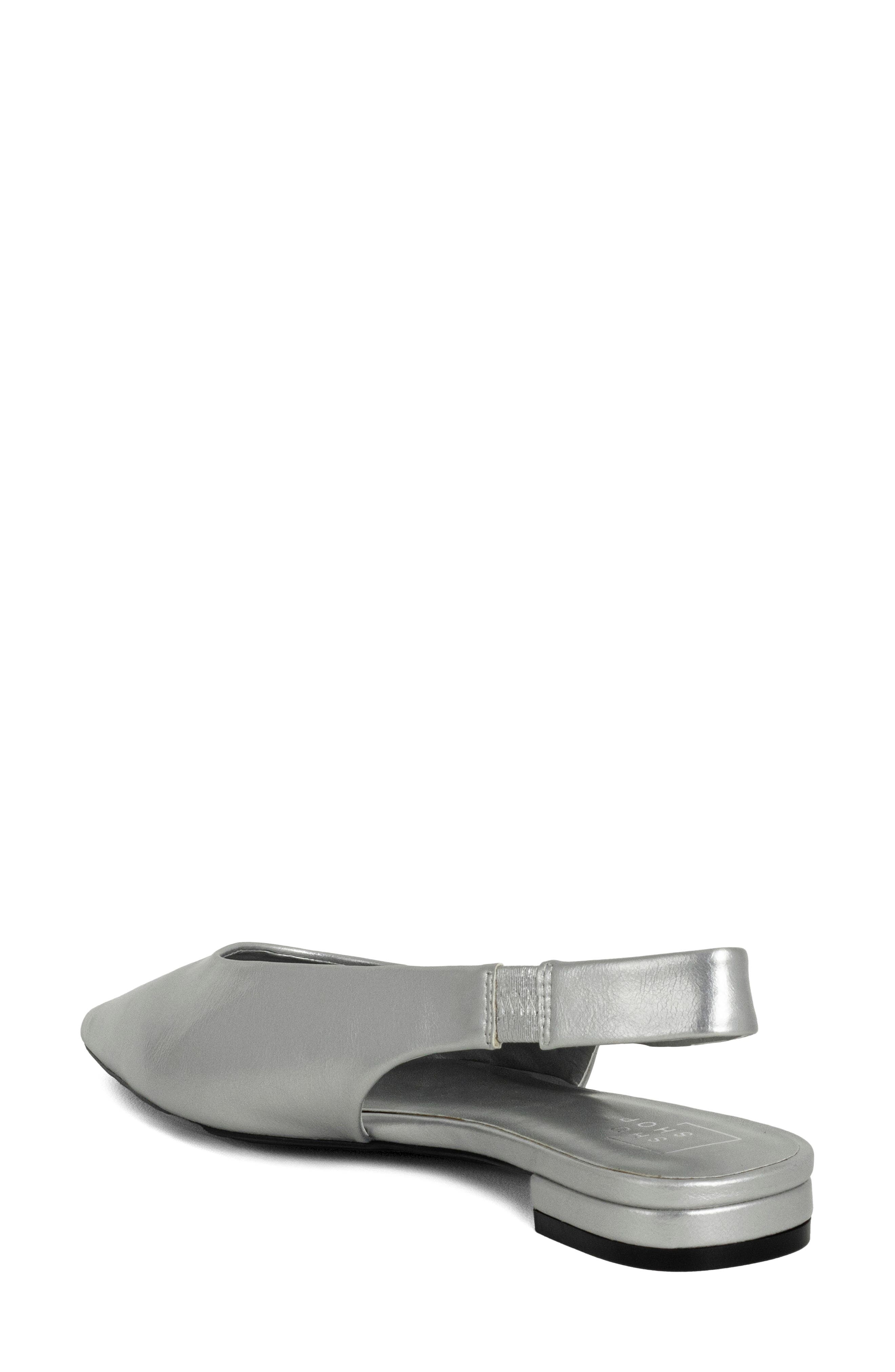 SHUSHOP Amelia Slingback Flat, Alternate, color, Silver