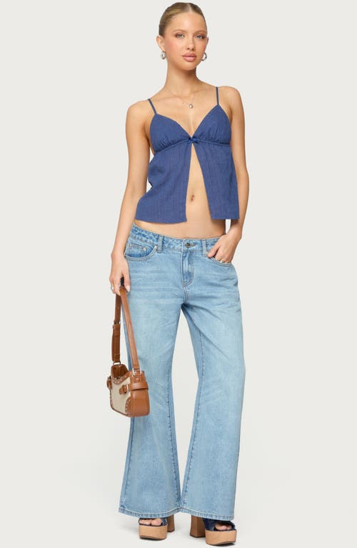 Edikted Otis Eyelet Split Front Tank Top In Blue
