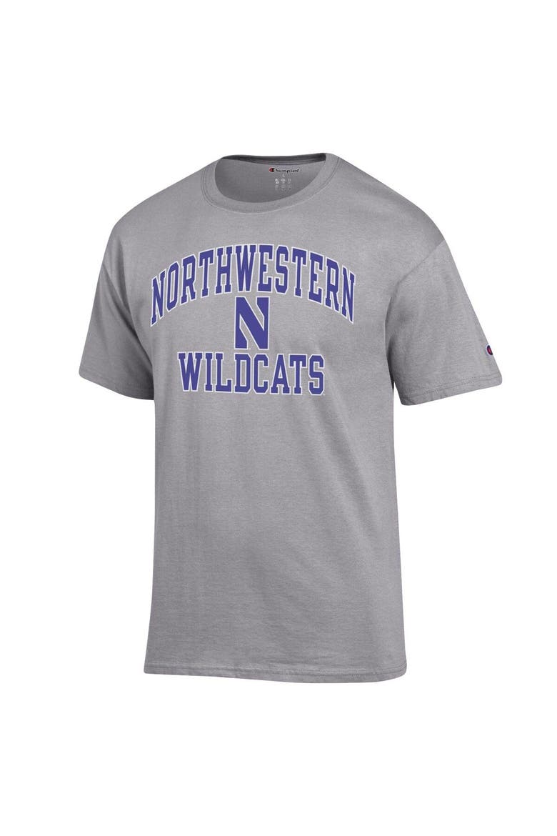 Men's Champion Heather Gray Northwestern Wildcats High Motor T-Shirt, Alternate, color, Heather Gray