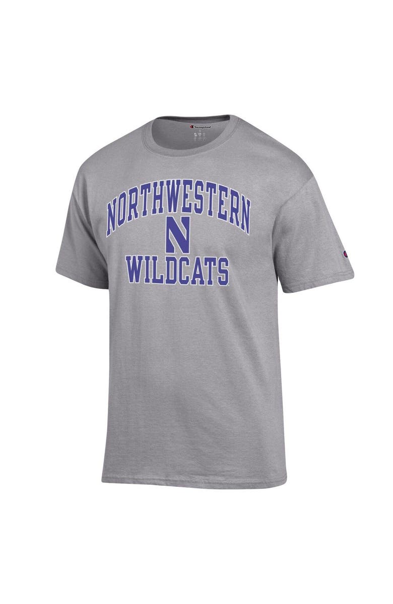 Champion Men's Champion Heather Gray Northwestern Wildcats High Motor T-Shirt, Alternate, color, 