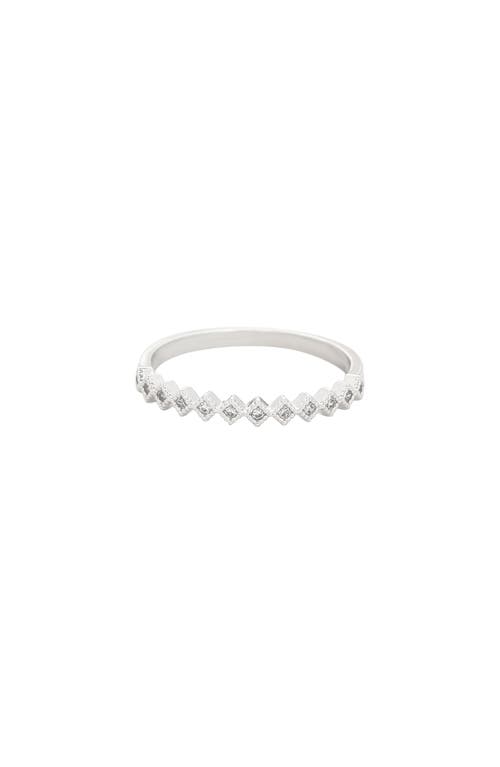 Bearfruit Jewelry Thin Crystal Band Ring In Silver