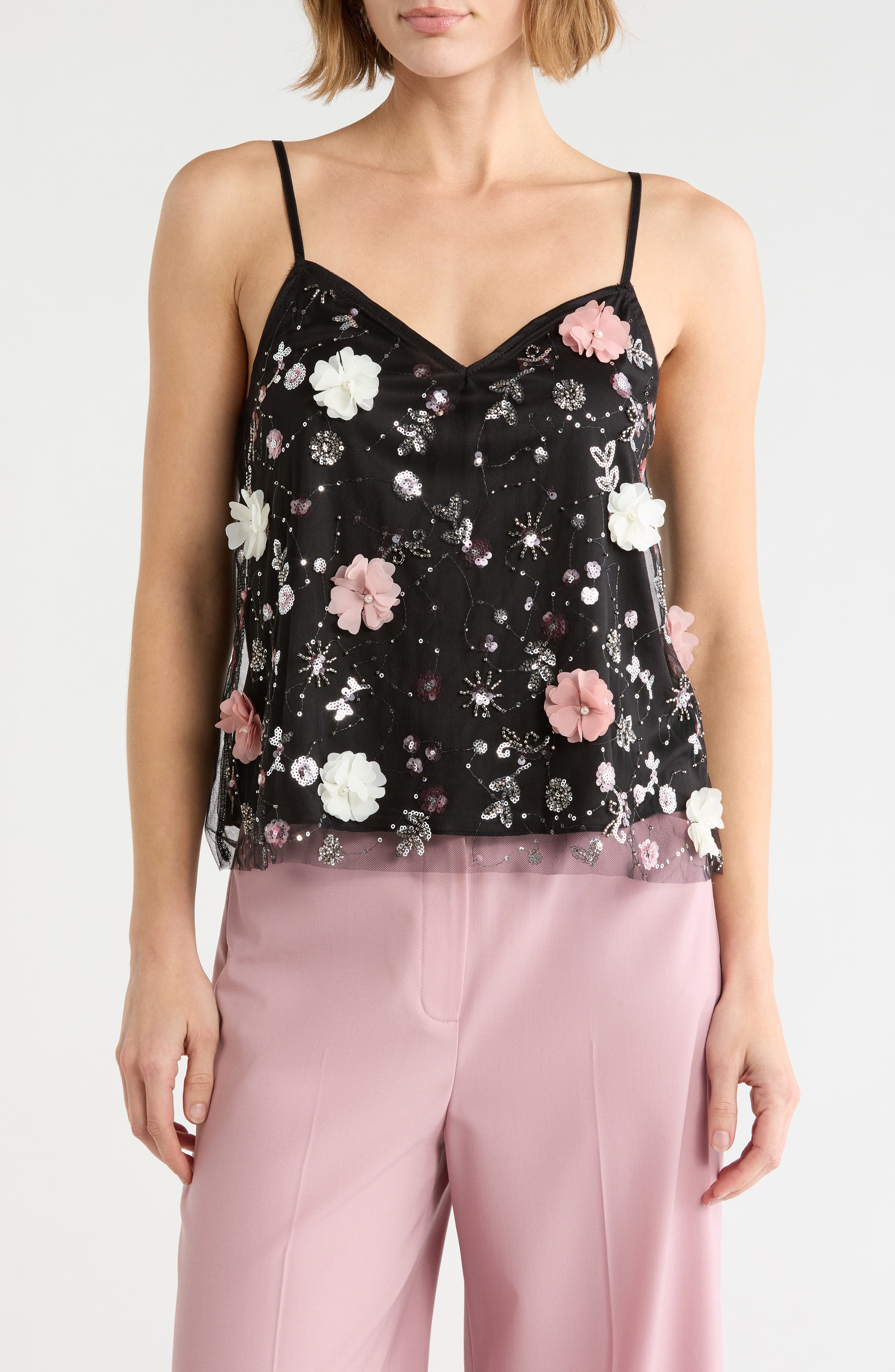 V-Neck Embellished Swing Camisole