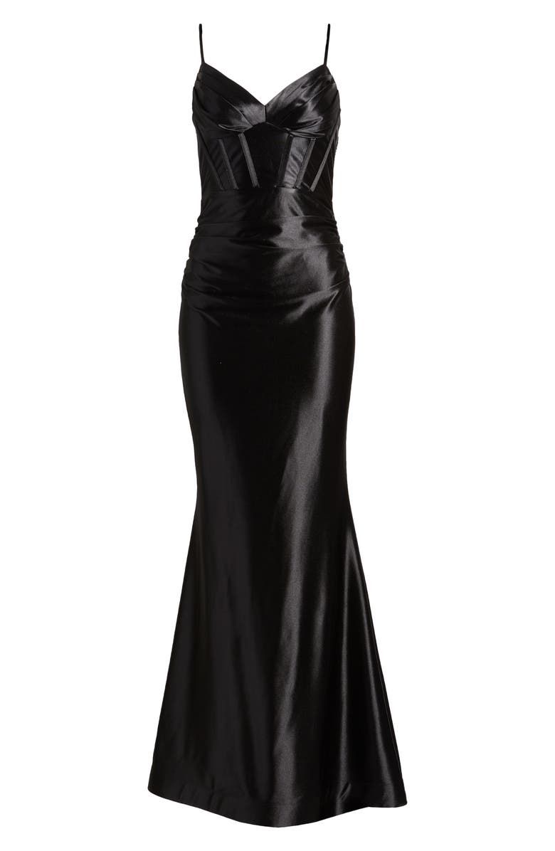 women black semi formal dresses Zapakasa Women Black Satin Midi Semi-Formal Dress with Fringes Halter  Bodycon Party Dress main image 0