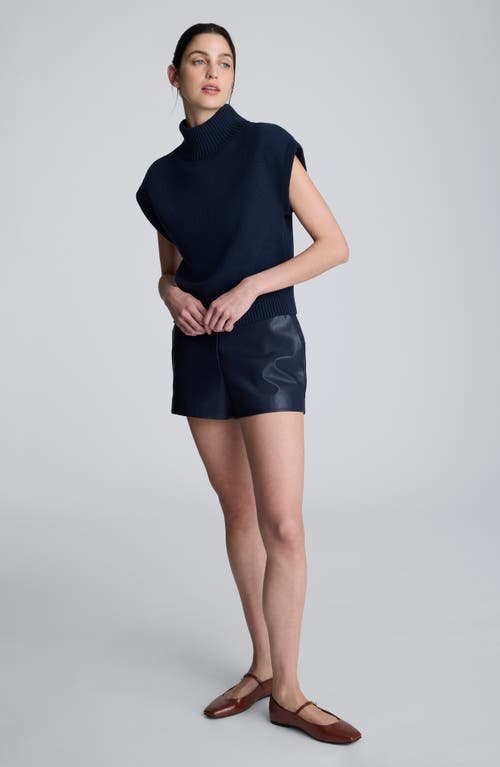 Kenneth Cole Short Sleeve Turtleneck Sweater In Blue