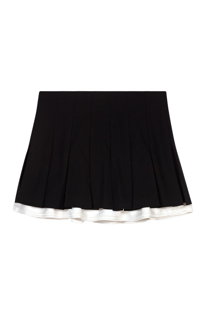 maje Dual-material pleated skort, Alternate, color, 