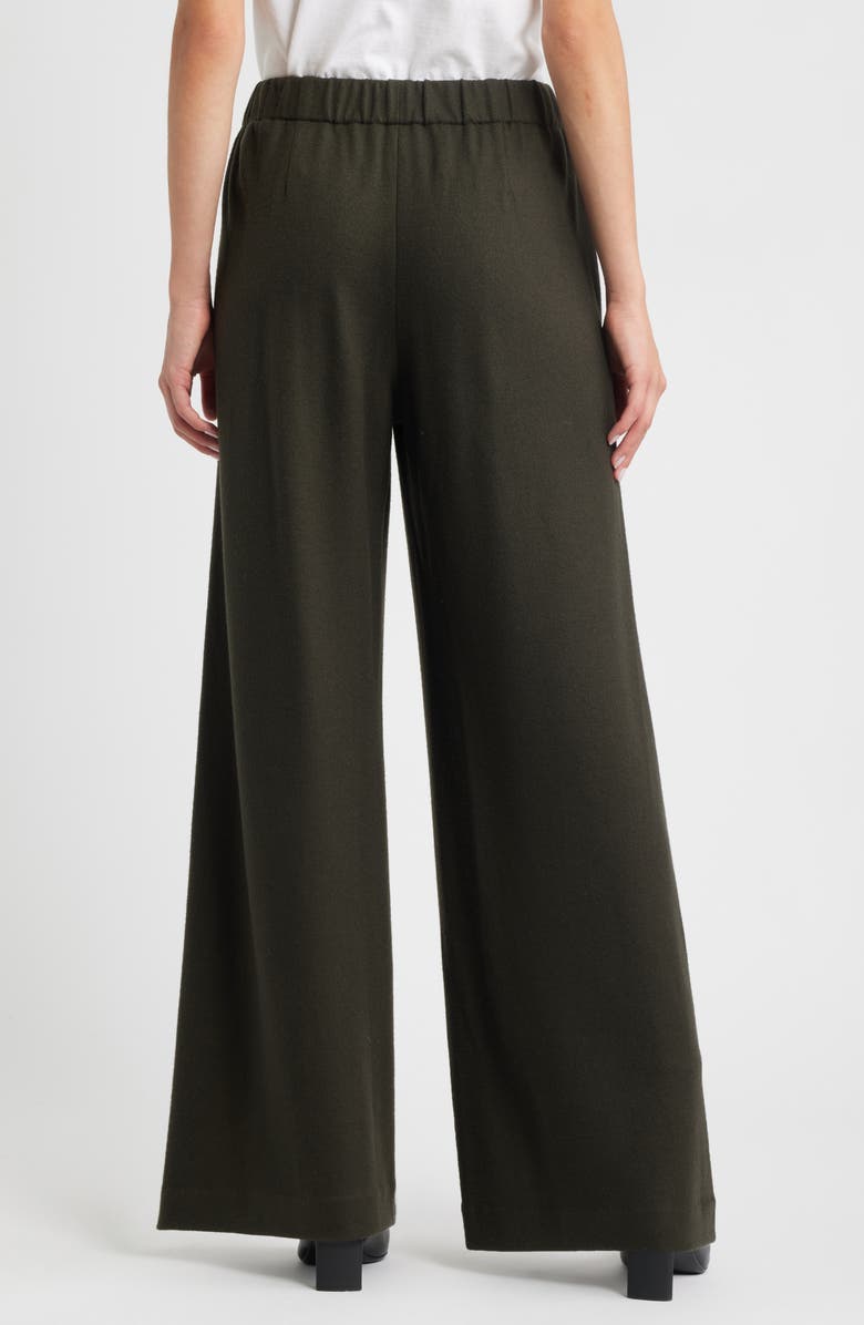 rag & bone Melanie Japanese Wool Wide Leg Pants, Alternate, color, Army