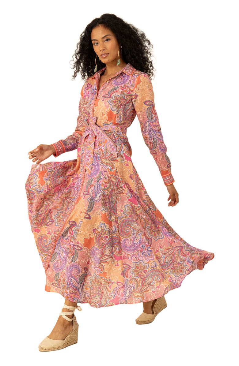 Hale Bob Clementine Linen Maxi Dress, Alternate, color, 