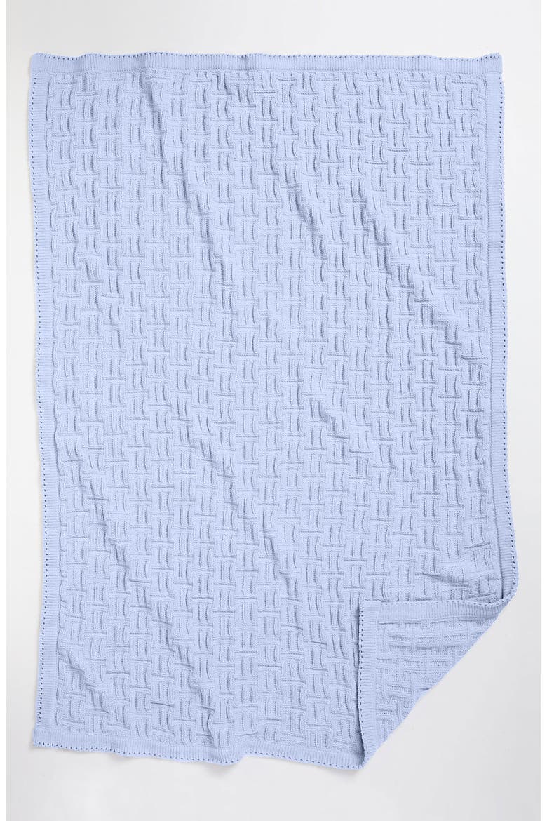 Nordstrom Basket Weave Blanket, Alternate, color, BLUE HEATHER