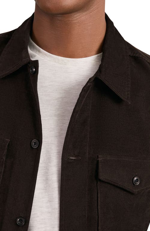Reiss Mens Khaki Green Liam Patch-pocket Wool-blend Overshirt Xs In Brown