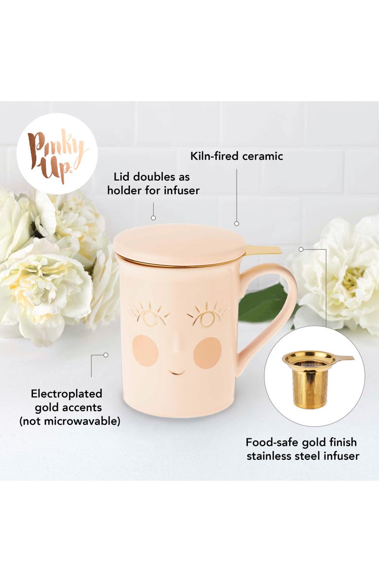 Pinky Up (Accessories) Annette Ceramic Tea Mug & Infuser, Alternate, color,