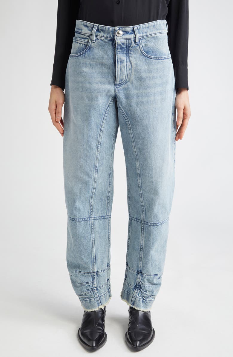 Jil Sander Articulated Raw Hem Button Fly Jeans, Main, color, 