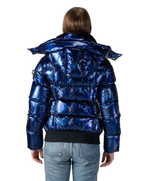 Woodpecker Woody Bomber Jacket In Oily Blue In Blue