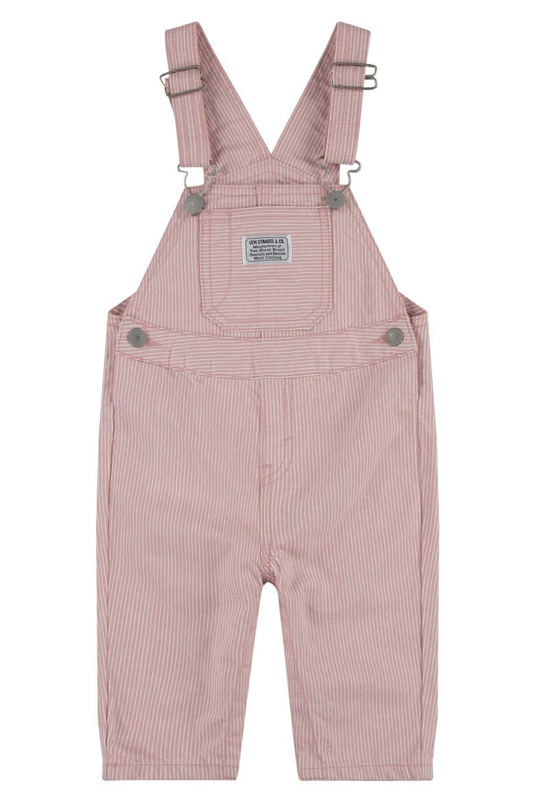 Railroad Stripe Cotton Overalls, Main, color, Z/DNU/RED/ WHITE STRIPE