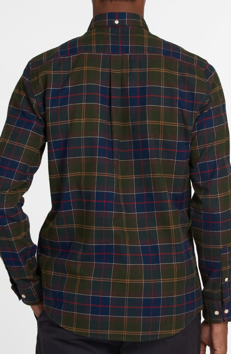 Barbour Kyeloch Herringbone Plaid Button-Down Flannel Shirt, Alternate, color, Classic Tartan