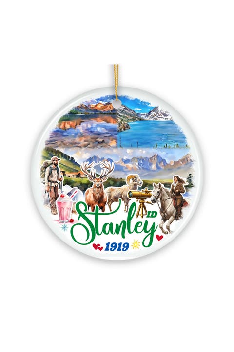 Stanley Idaho Sawtooth Mountain Scene Round Ornament