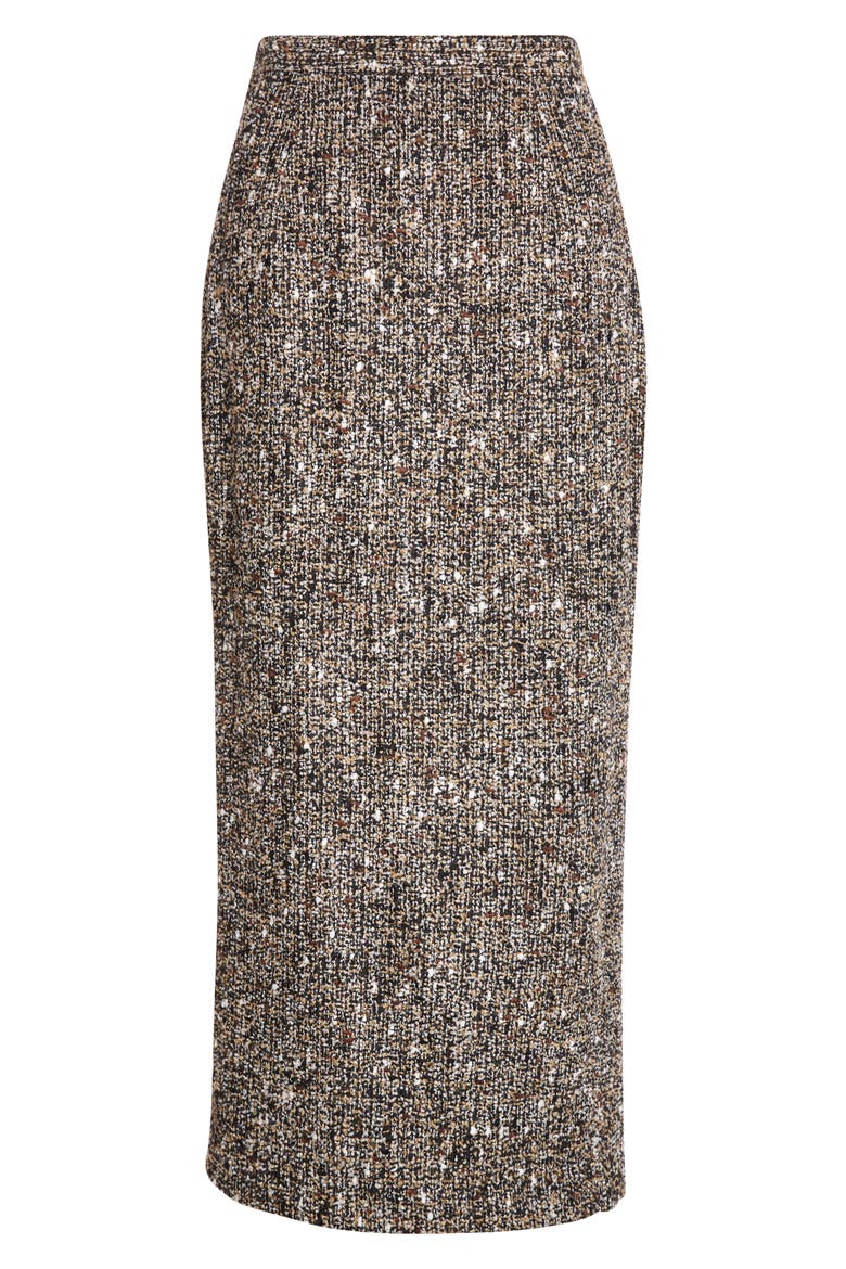 Tweed Midi Pencil Skirt, Alternate, color, BLACK ECRU MULTI