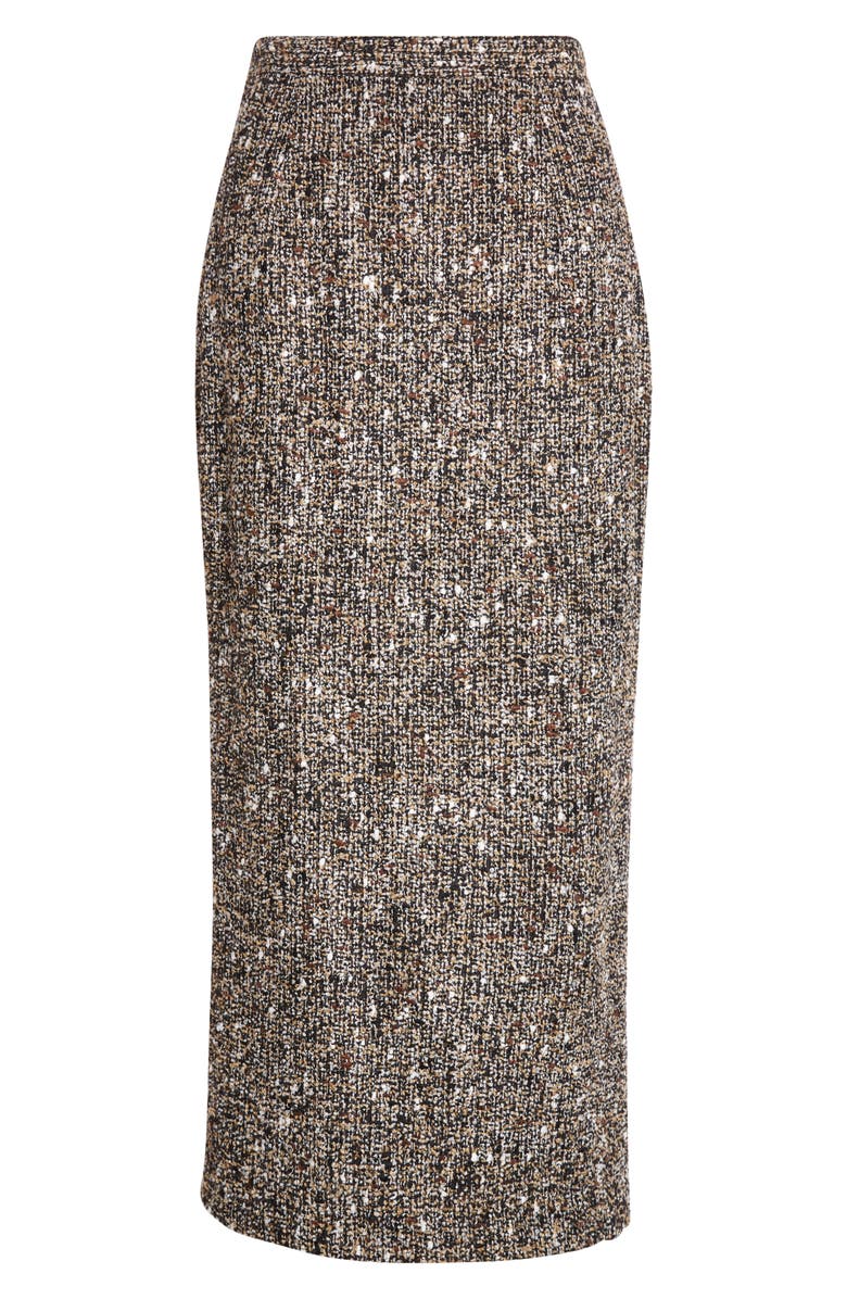 ST. JOHN Tweed Midi Pencil Skirt, Alternate, color, Black Ecru Multi