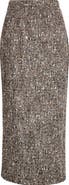 ST. JOHN Tweed Midi Pencil Skirt
