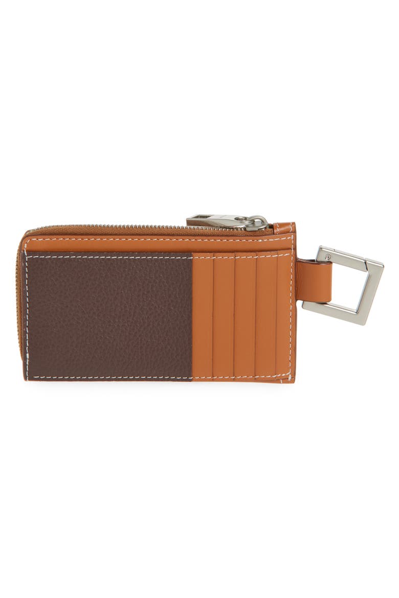 Le Porte Leather Zip Pouch, Alternate, color, LIGHT BROWN 2