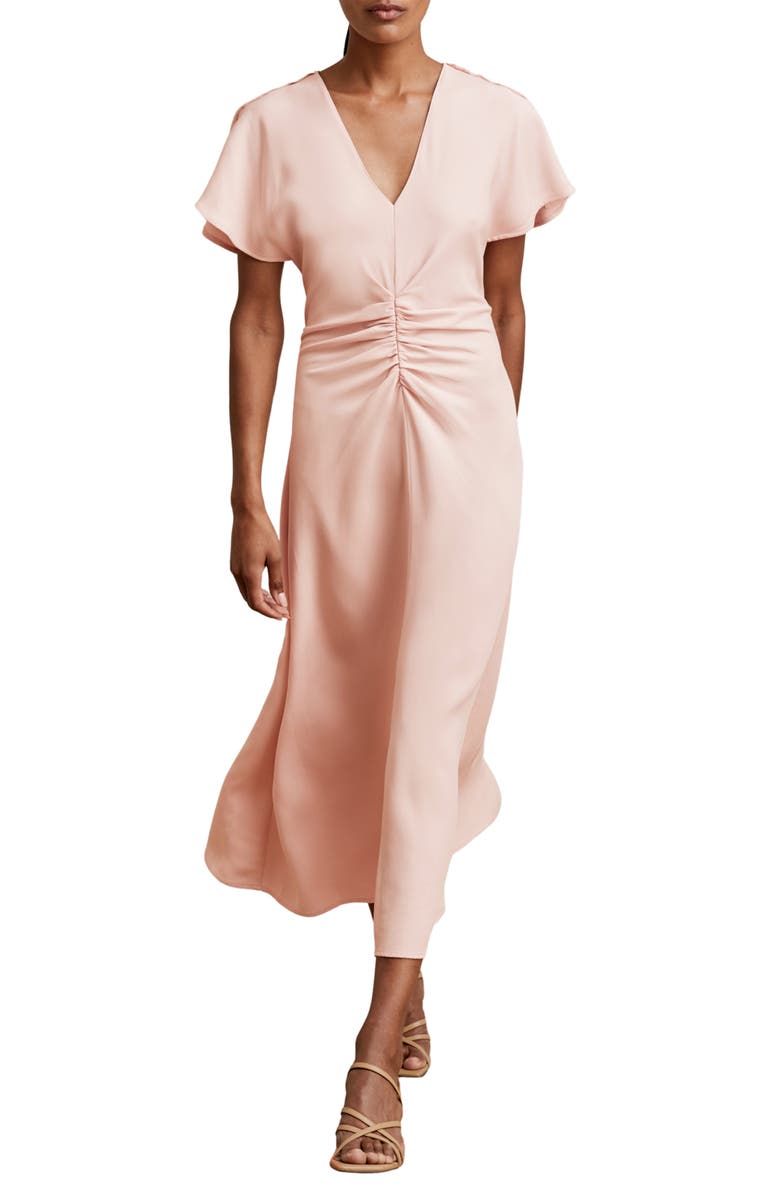 Reiss Rowe Dolman Sleeve Jersey Midi Dress, Alternate, color, Pale Pink