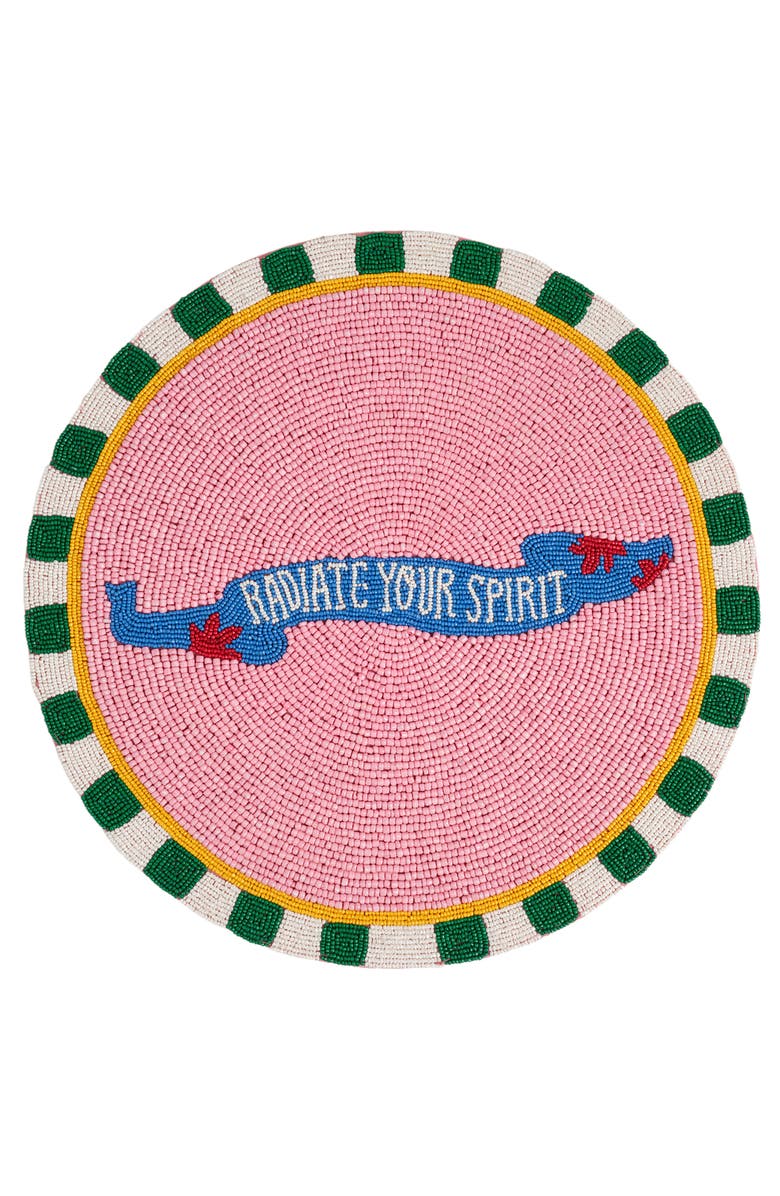 Zsa Zsa Zsu Dadri Beadded Placemat Spirit 14 In, Main, color, Pink