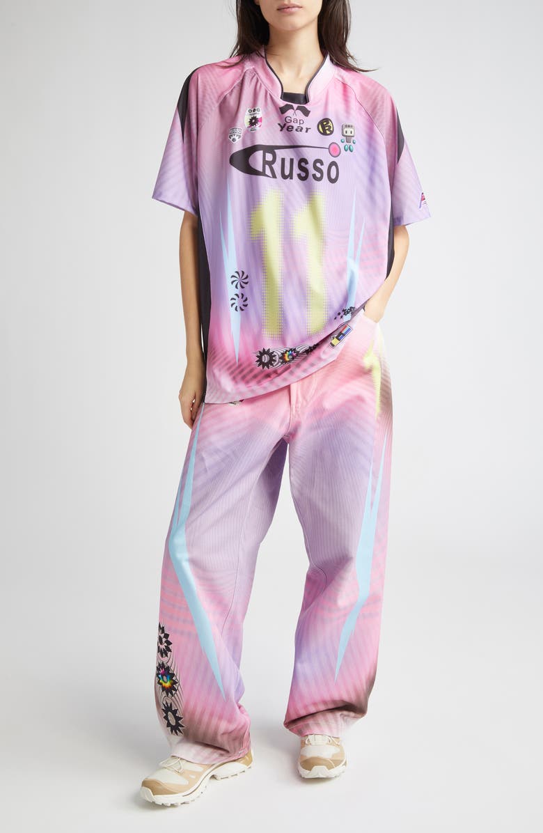 Paolina Russo Oversize Short Sleeve Stretch Jersey Top, Alternate, color, 