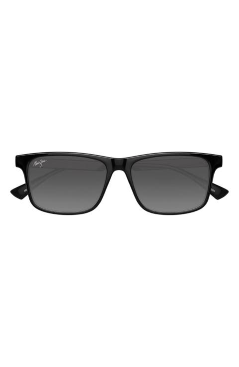 Okina 55mm Polarized Rectangular Sunglasses