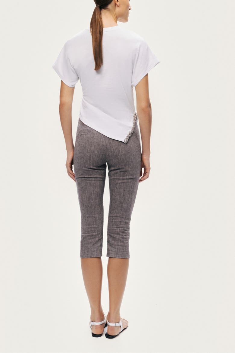 Tailored Linen Blend Capri Pants, Alternate, color, Grey