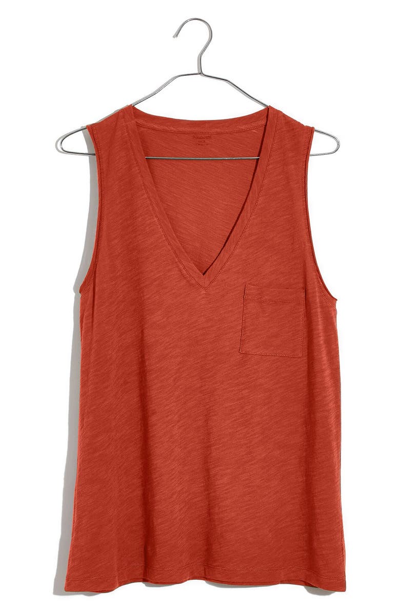 Madewell Whisper Cotton V-Neck Tank, Main, color,