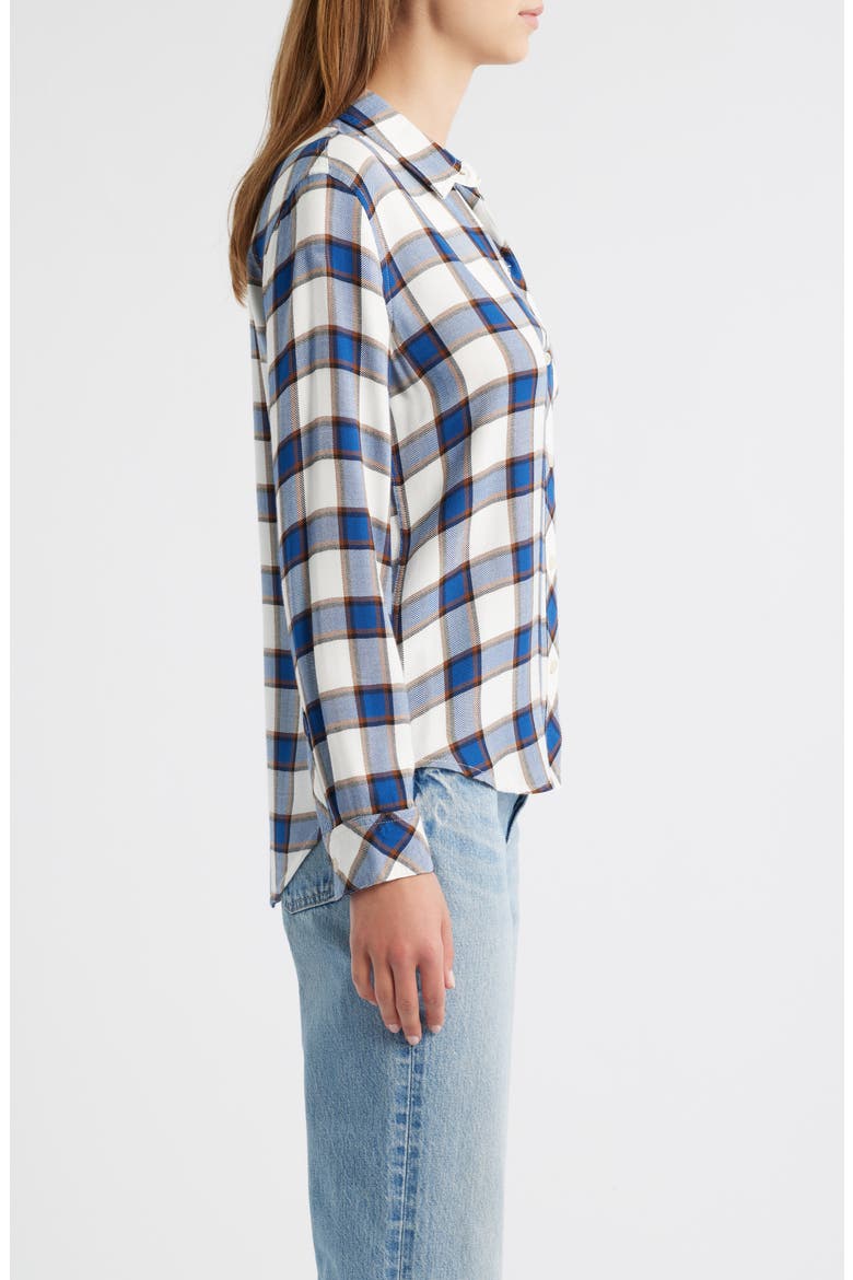 Hunter Plaid Button-Up Shirt, Alternate, color, GOLDEN COBALT