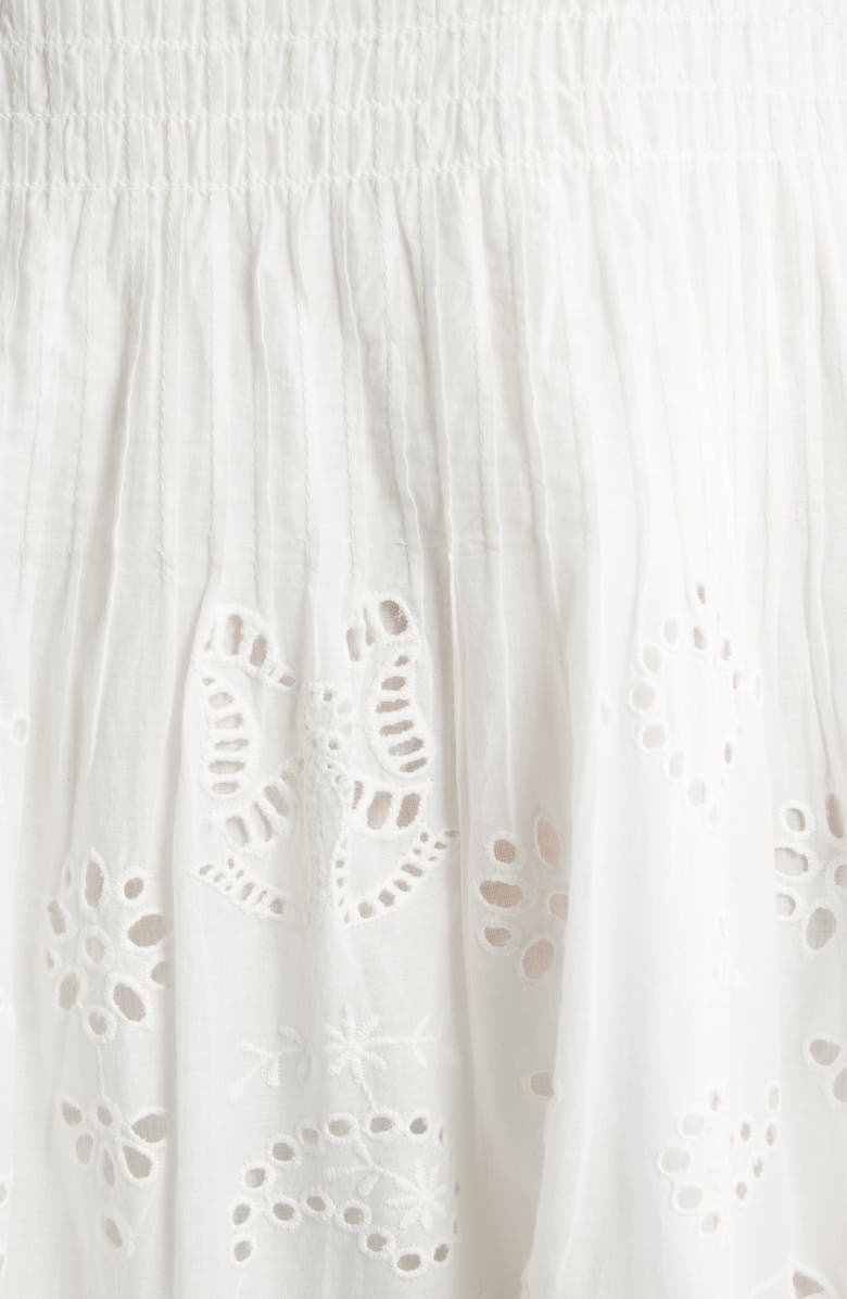 LoveShackFancy Azar Eyelet Lace Minidress, Alternate, color, White