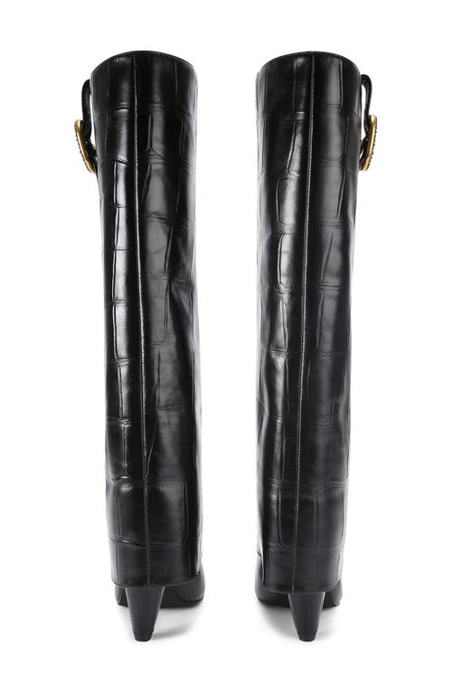 Kurt Geiger London Foldover Knee High Boot In Black