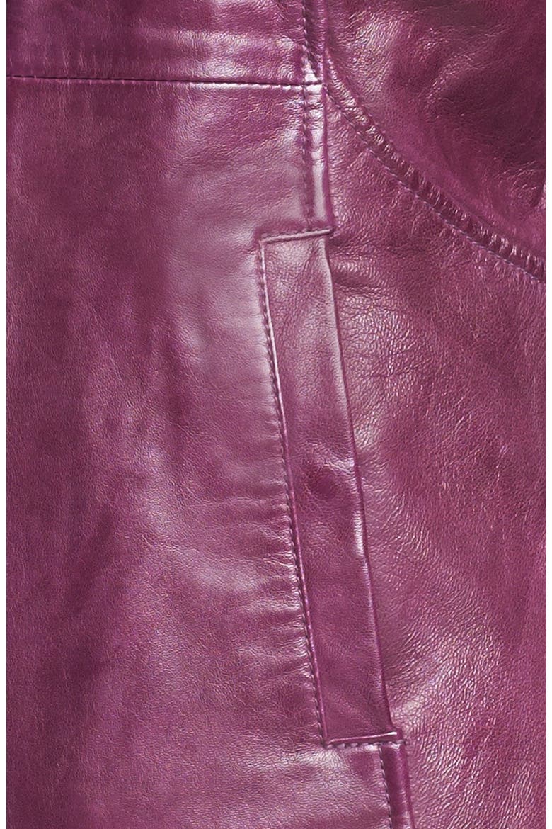 La Marque Funnel Neck Leather Jacket, Alternate, color, PURPLE