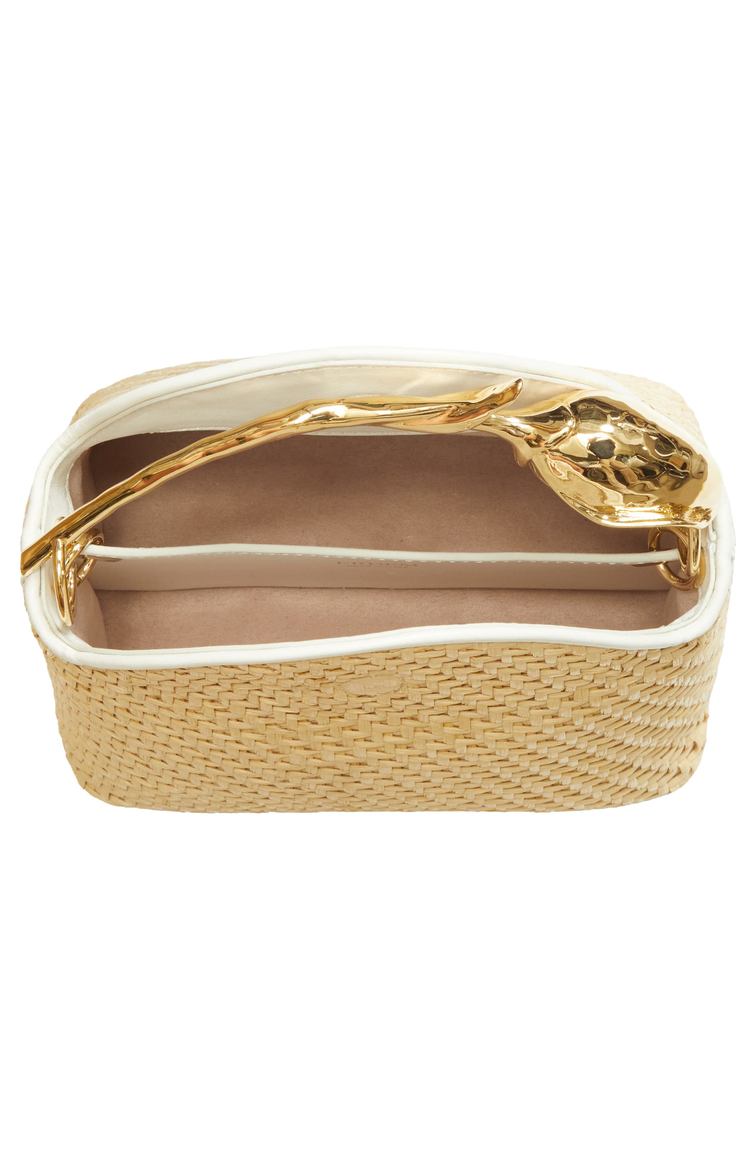 Erdem Mini Bloom Raffia Handbag, Alternate, color, Rose Ditsy Porcelain