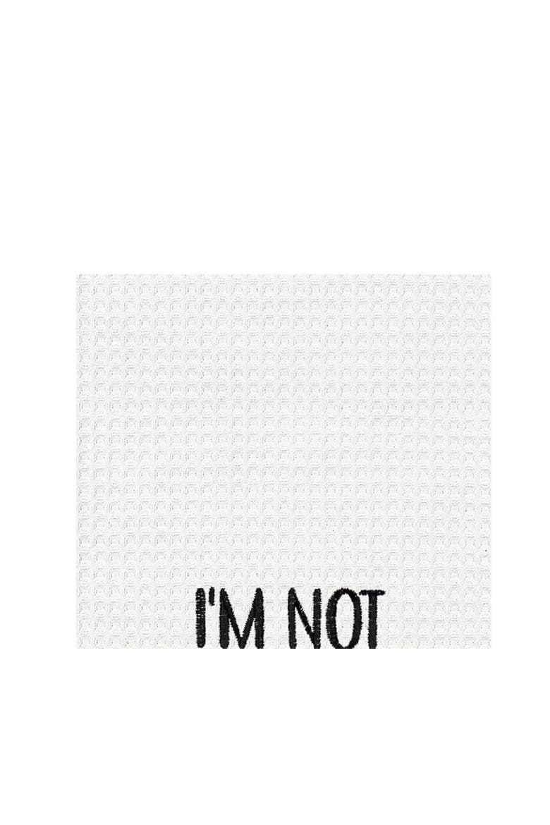 "I Am Not Slurring" Waffle Weave Dishtowel, Alternate, color, White