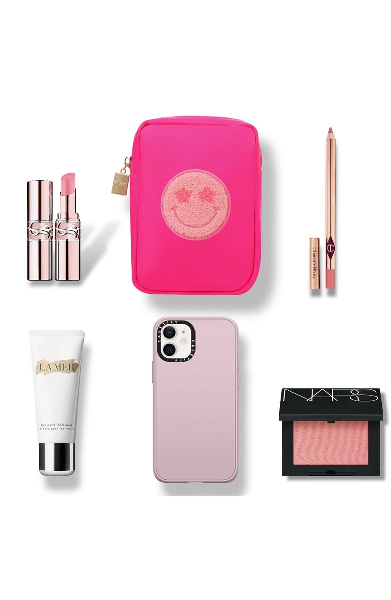 Bloc Bags Mini Smiley Cosmetics Bag, Alternate, color, Hot Pink