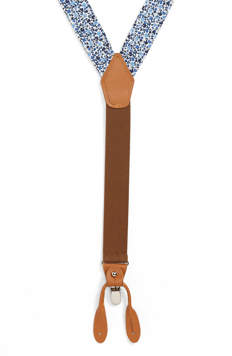 NORDSTROM MEN'S SHOP Micro Floral Print Suspenders, Main, color,