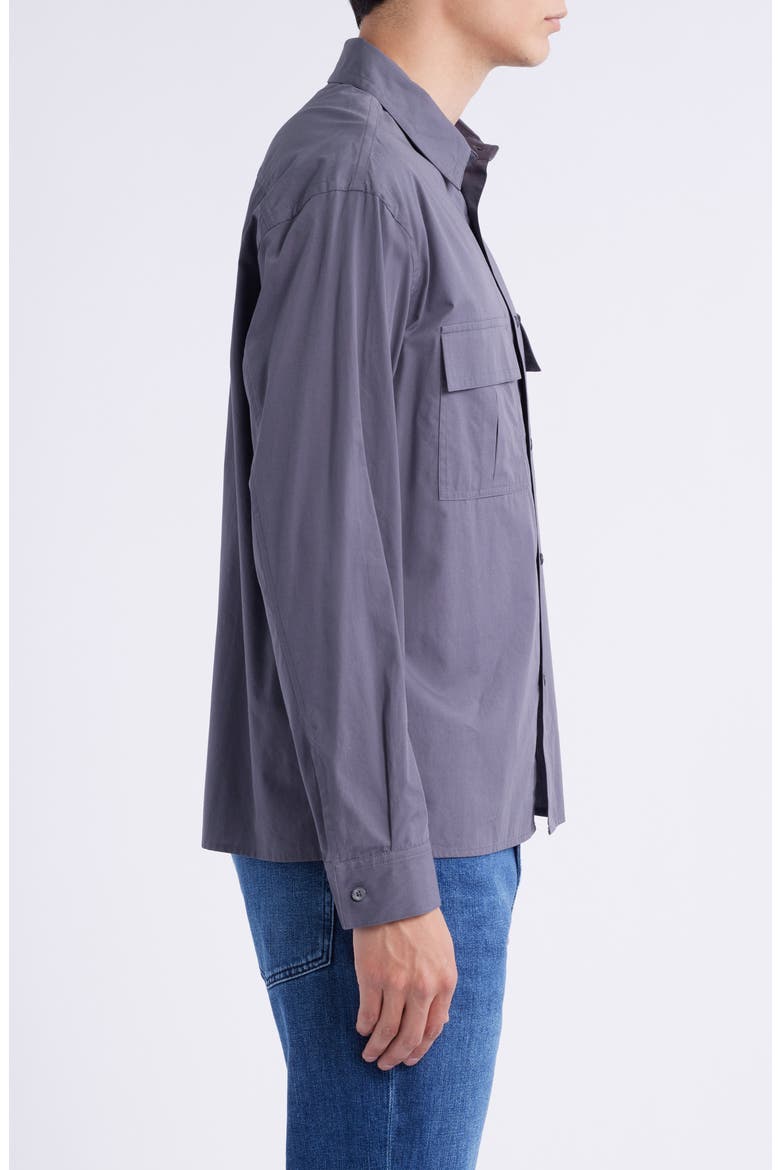 Patch Pocket Cotton Button-Up Shirt, Alternate, color, CLOUD GREY