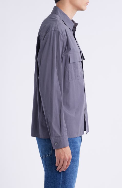 Frame Patch Pocket Cotton Button-up Shirt In Blue
