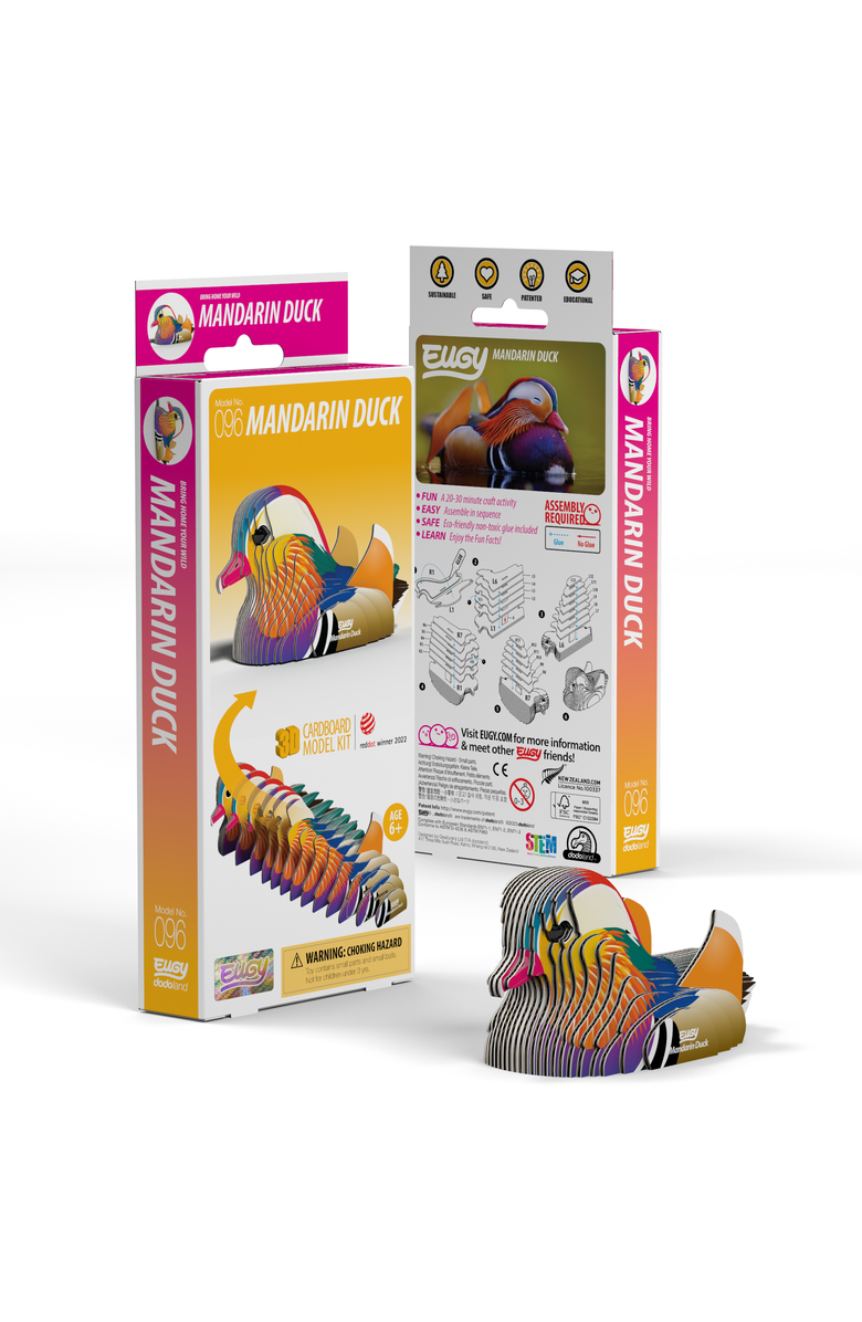 Eugy Puzzles Mandarin Duck 3D Puzzle, Main, color, NO COLOR