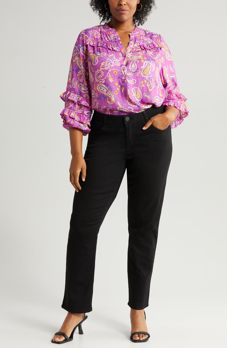 Wit & Wisdom Sawyer Straight Leg Jeans, Main, color, Black