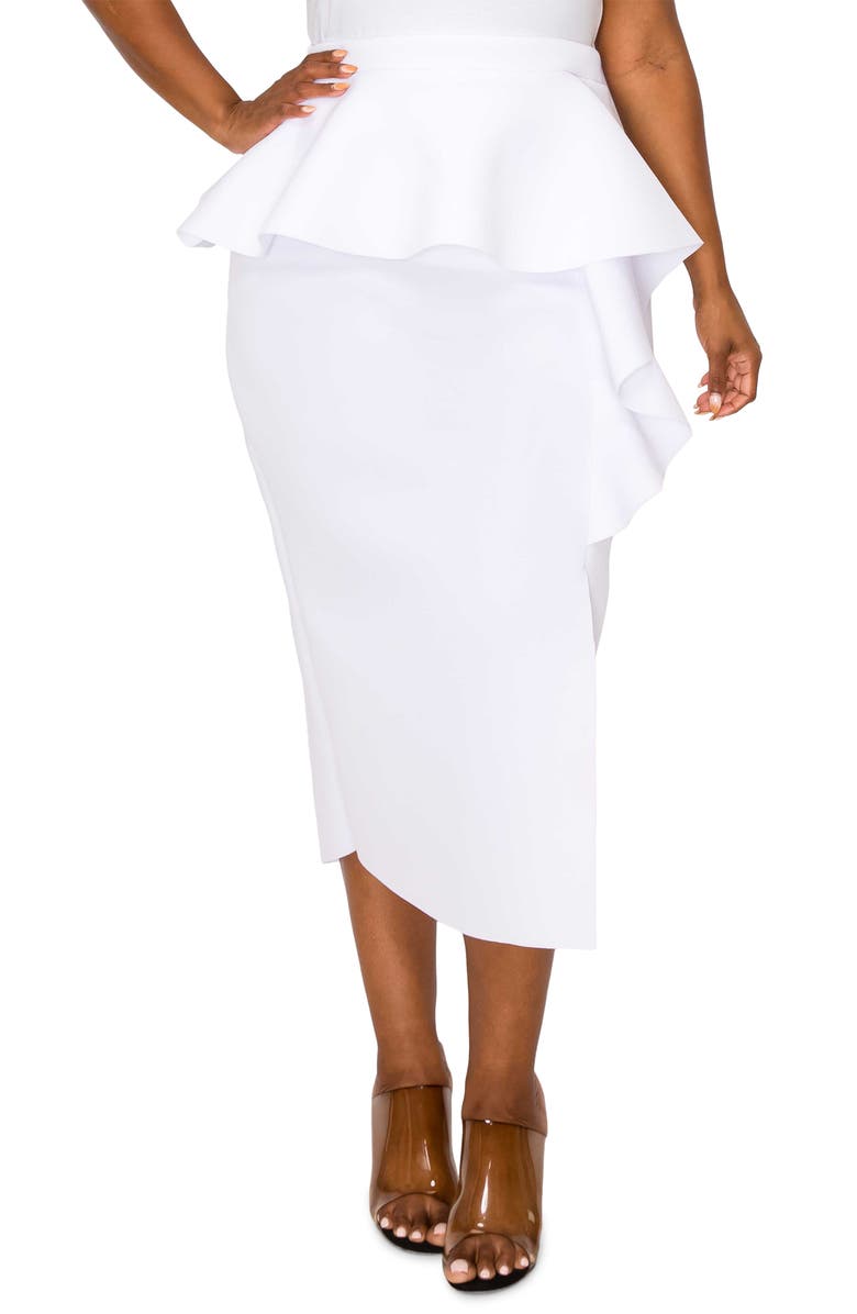 L I V D Ruffle Peplum Midi Skirt, Main, color,