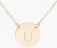 Nashelle 14k-Gold Fill Anchored Initial Disc Necklace
