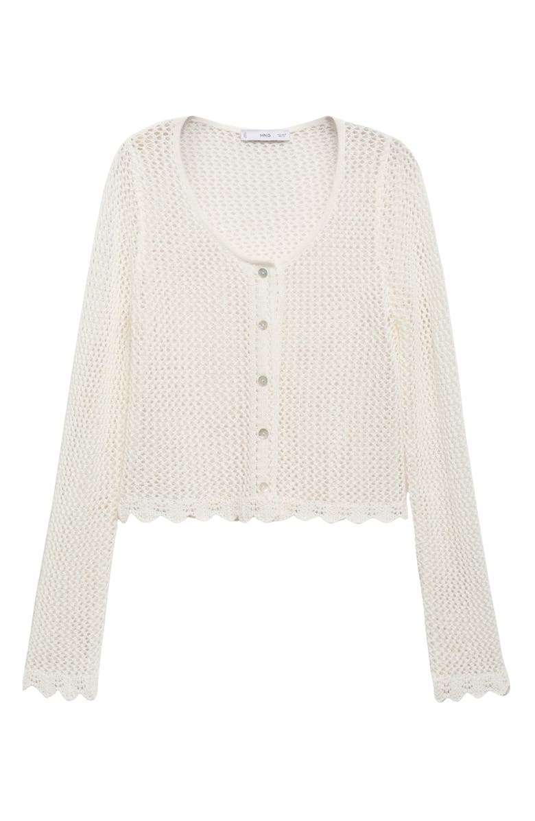 MANGO Open Stitch Cardigan, Main, color, Off White