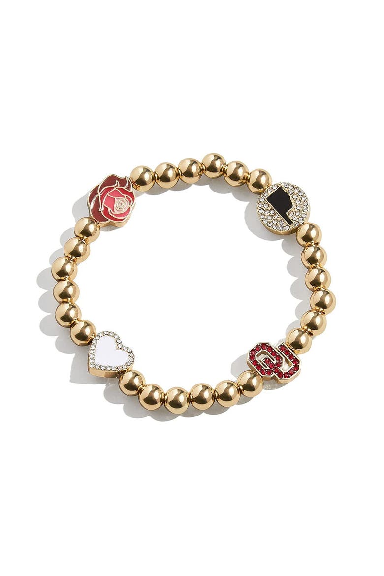 Oklahoma Sooners Mixed Icon Pisa Bracelet, Main, color, Gold