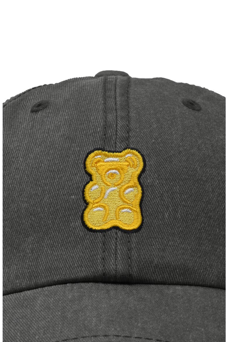Yellow Gummy Embroidered Dad Cap, Alternate, color, Washed Gray